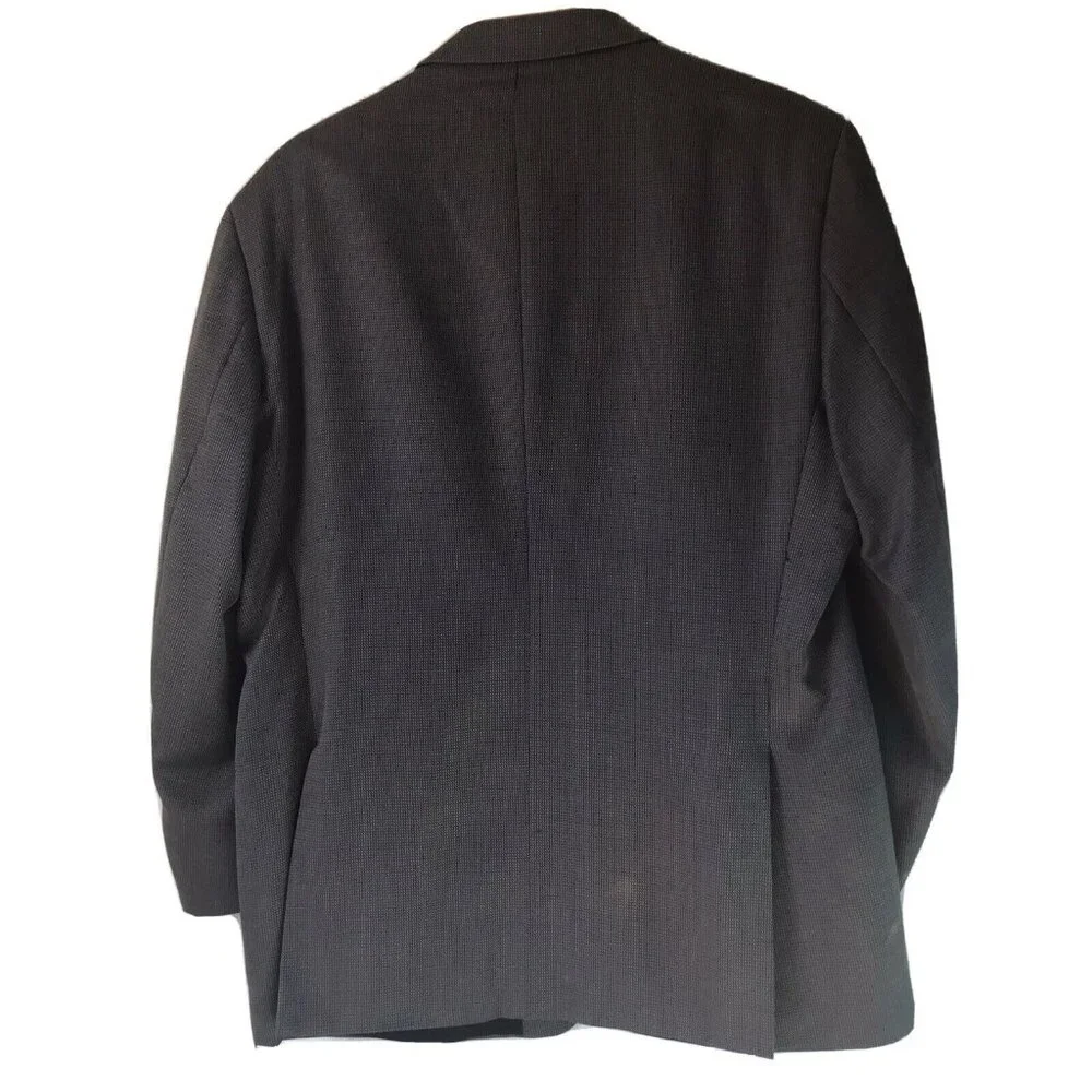 Vintage Jones New York brown sport tweed jacket silk wool men size 42short‎